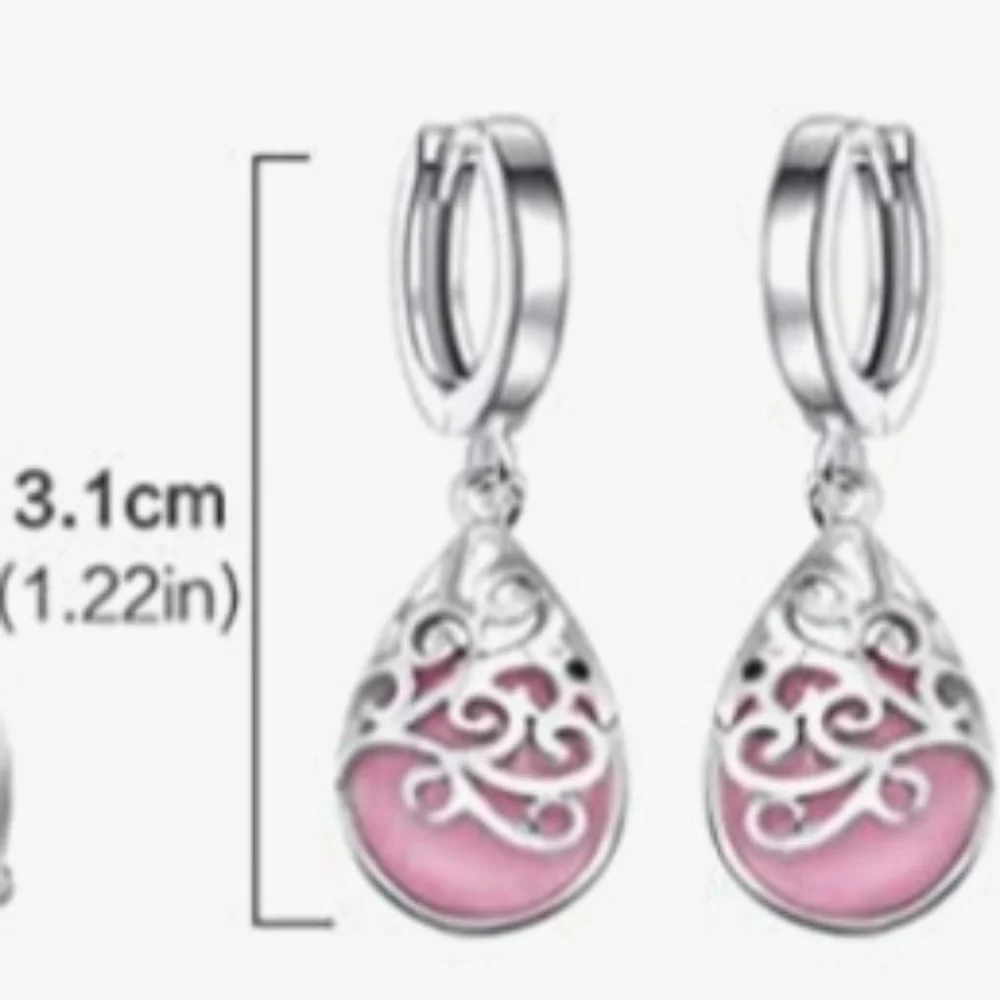 Pink Opalite Earrings - Picture 2 of 2